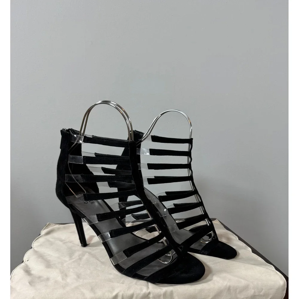 Bleecker & Bond Nightlux Faux Suede Strappy Gladiator Stiletto Heels Size 10M
